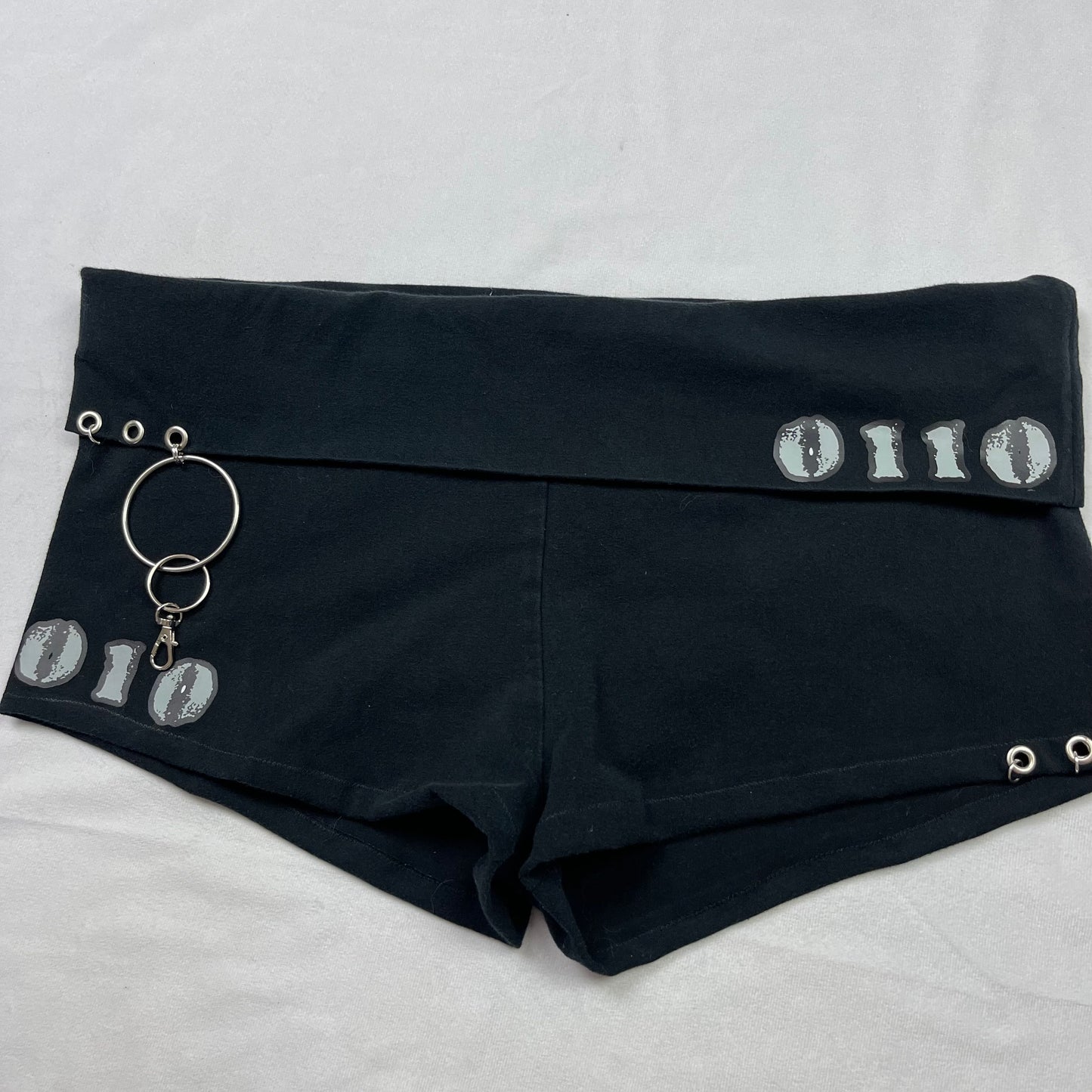 Emo upcycled fold over mini shorts (XL)