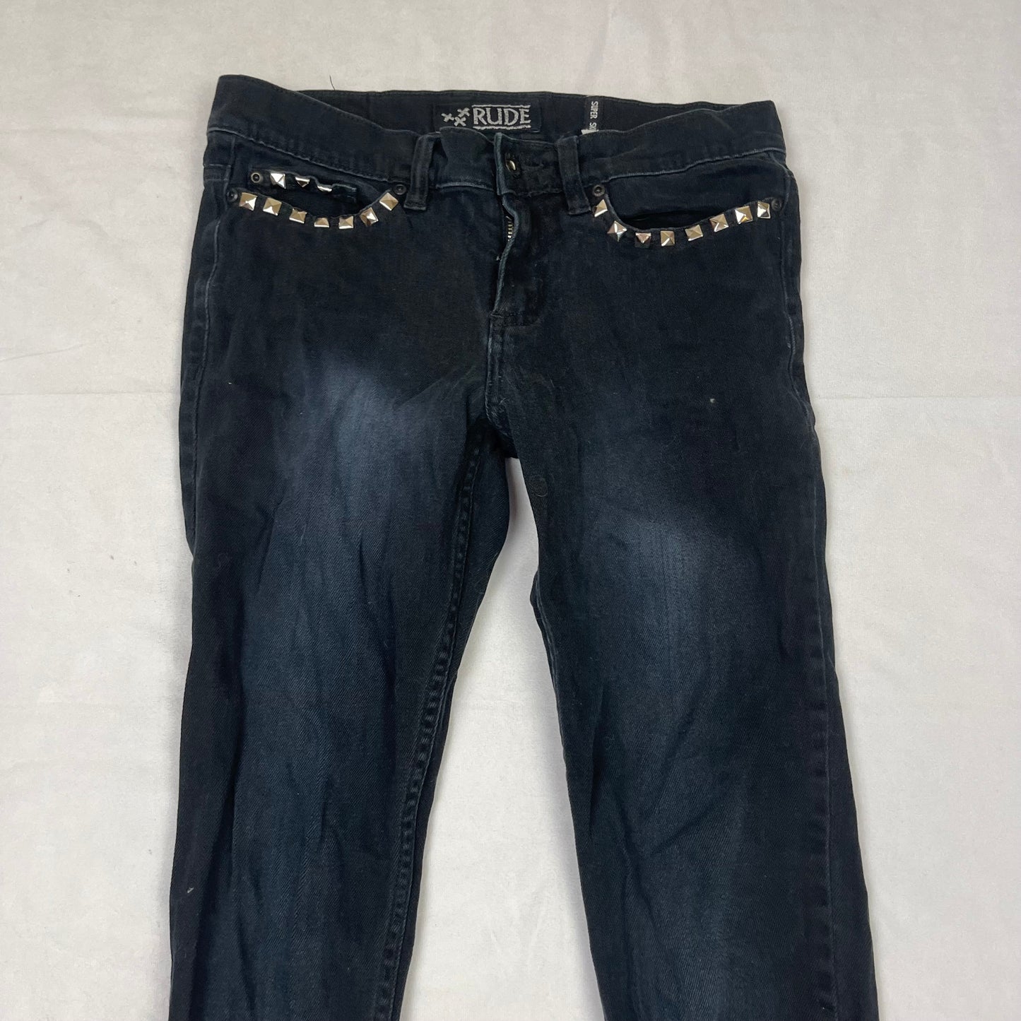 Emo stud super skinny jeans (28”)