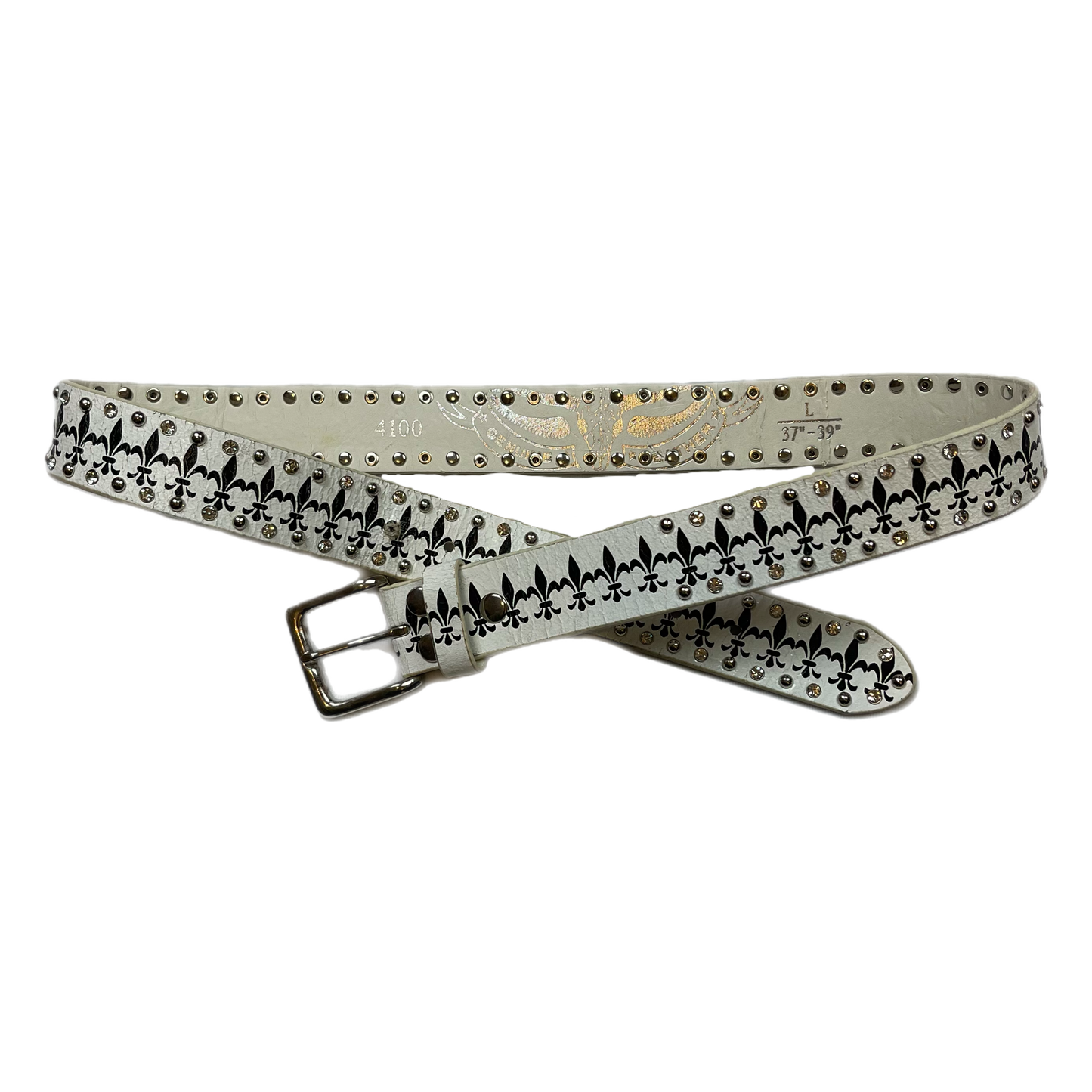 Emo rhinestone graphic leather belt (XL)