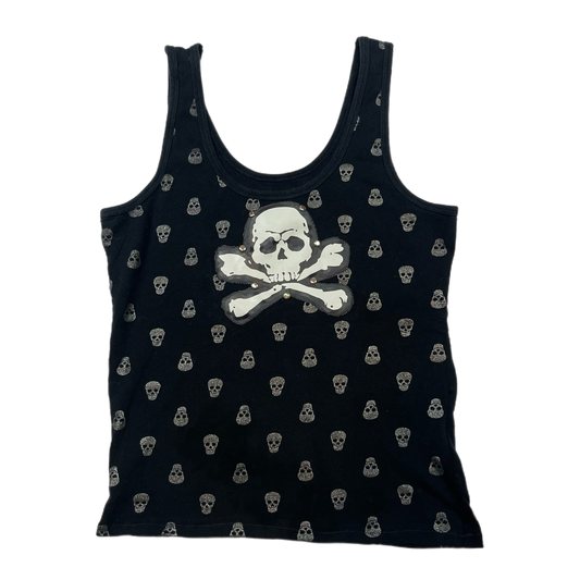 emo upcycled skull tank top (M)