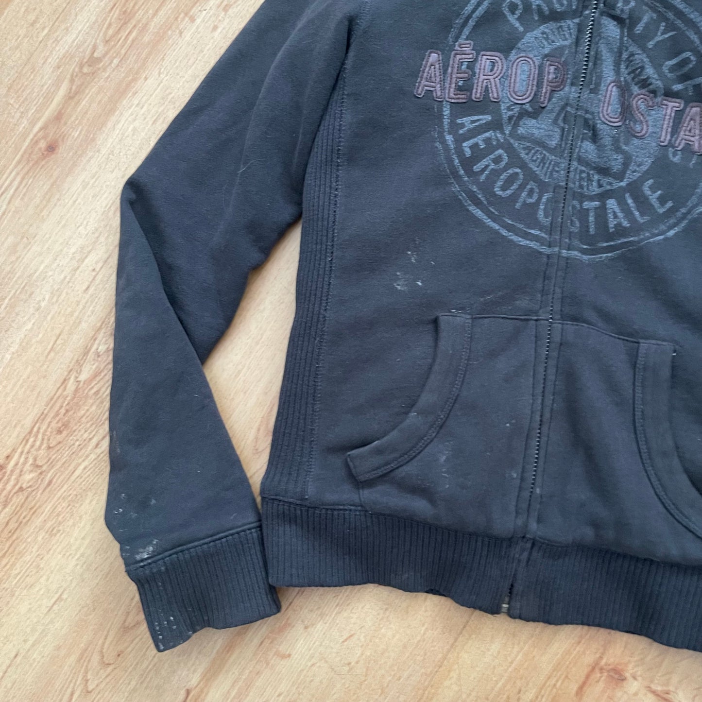 Y2K faux fur Aeropostale hoodie (XS/S)