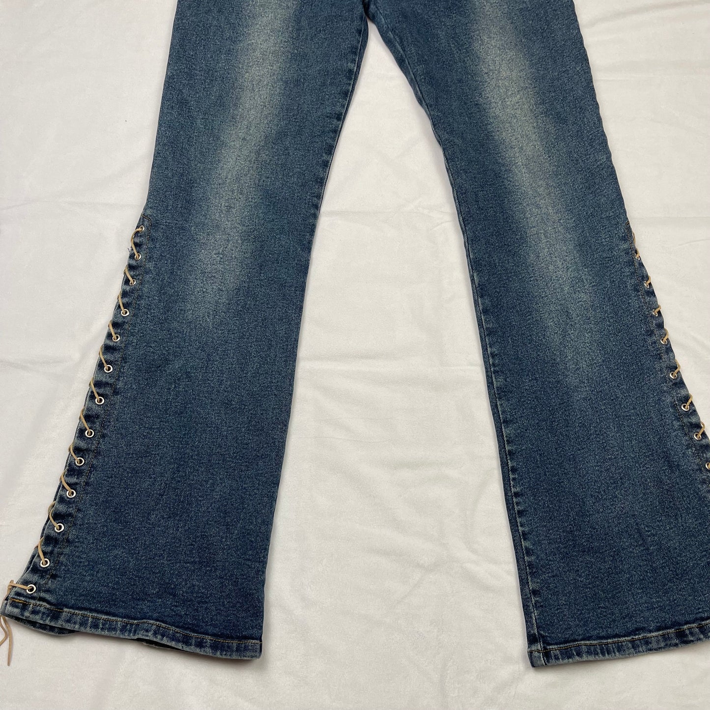 Y2K grunge lace up jeans (33”)