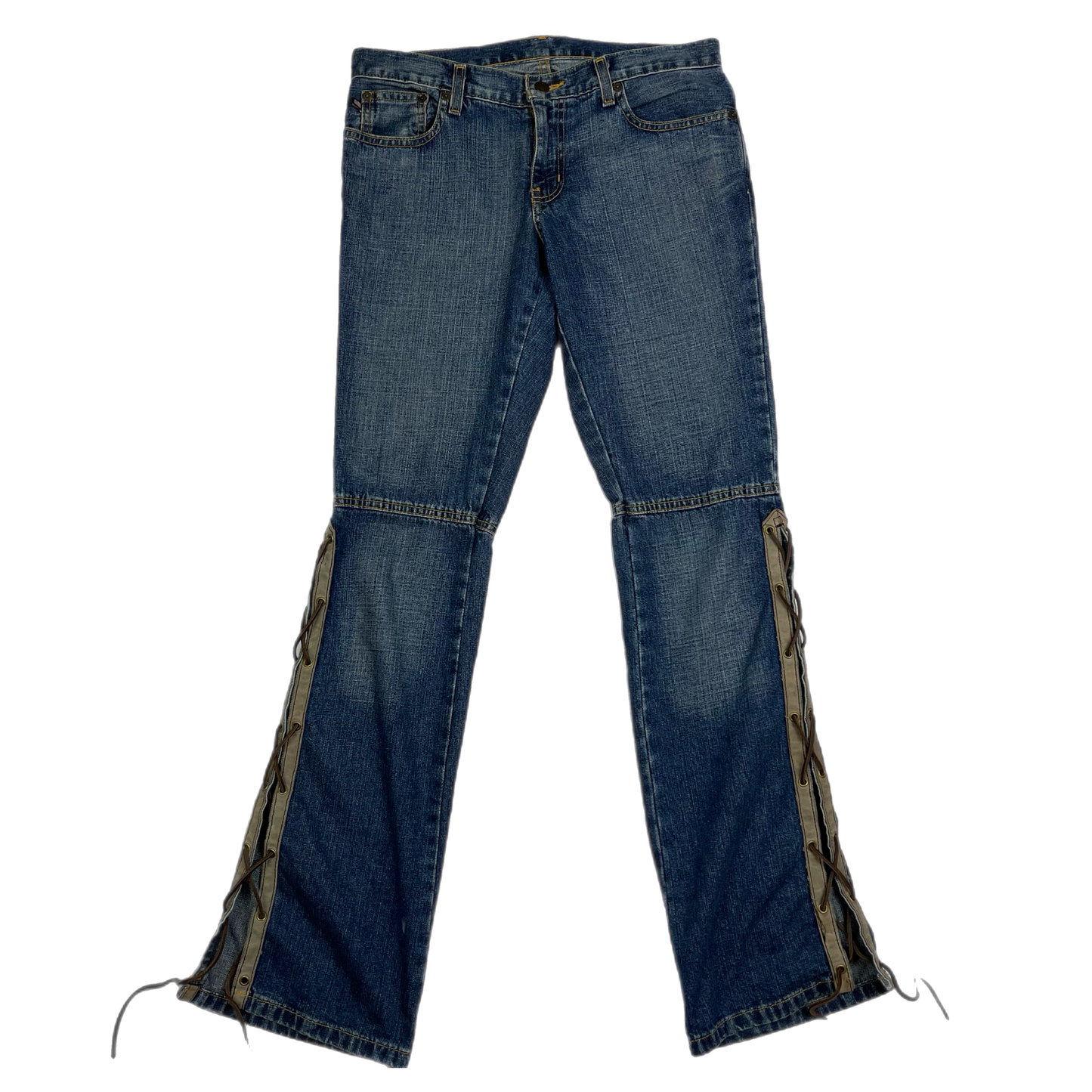 Y2K lace up denim jeans (31”)