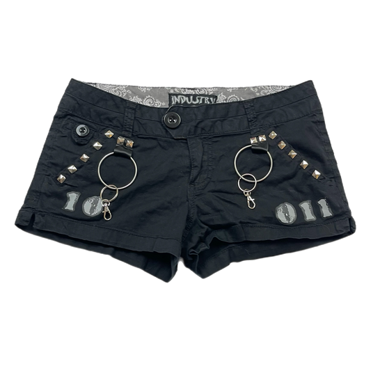 Emo upcycled binary micro shorts (28”)