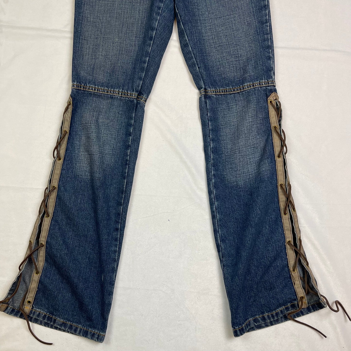 Y2K lace up denim jeans (31”)