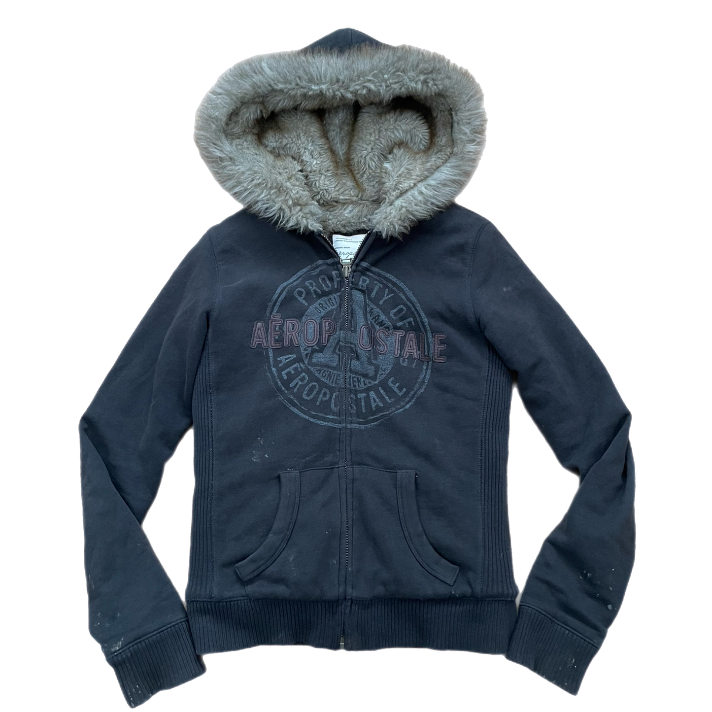 Y2K faux fur Aeropostale hoodie (XS/S)