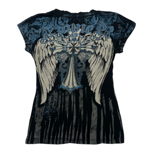 Mcbling angel wing graphic top (L)