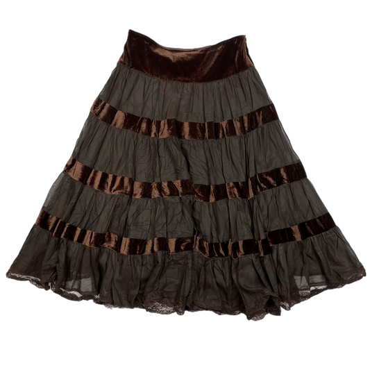 Whimsygoth velvet mesh skirt (30”)