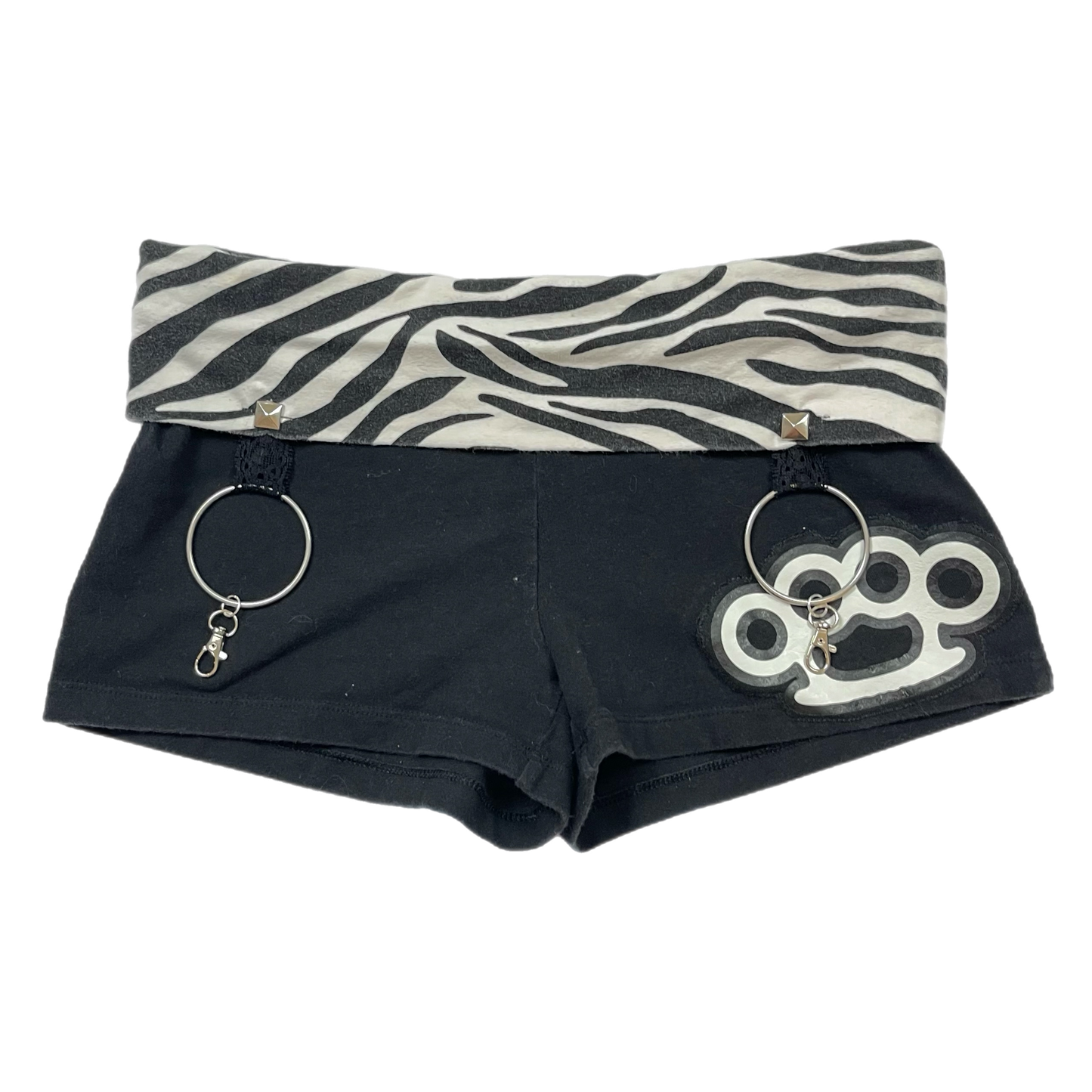 Emo upcycled brass knuckles shorts (M/L)