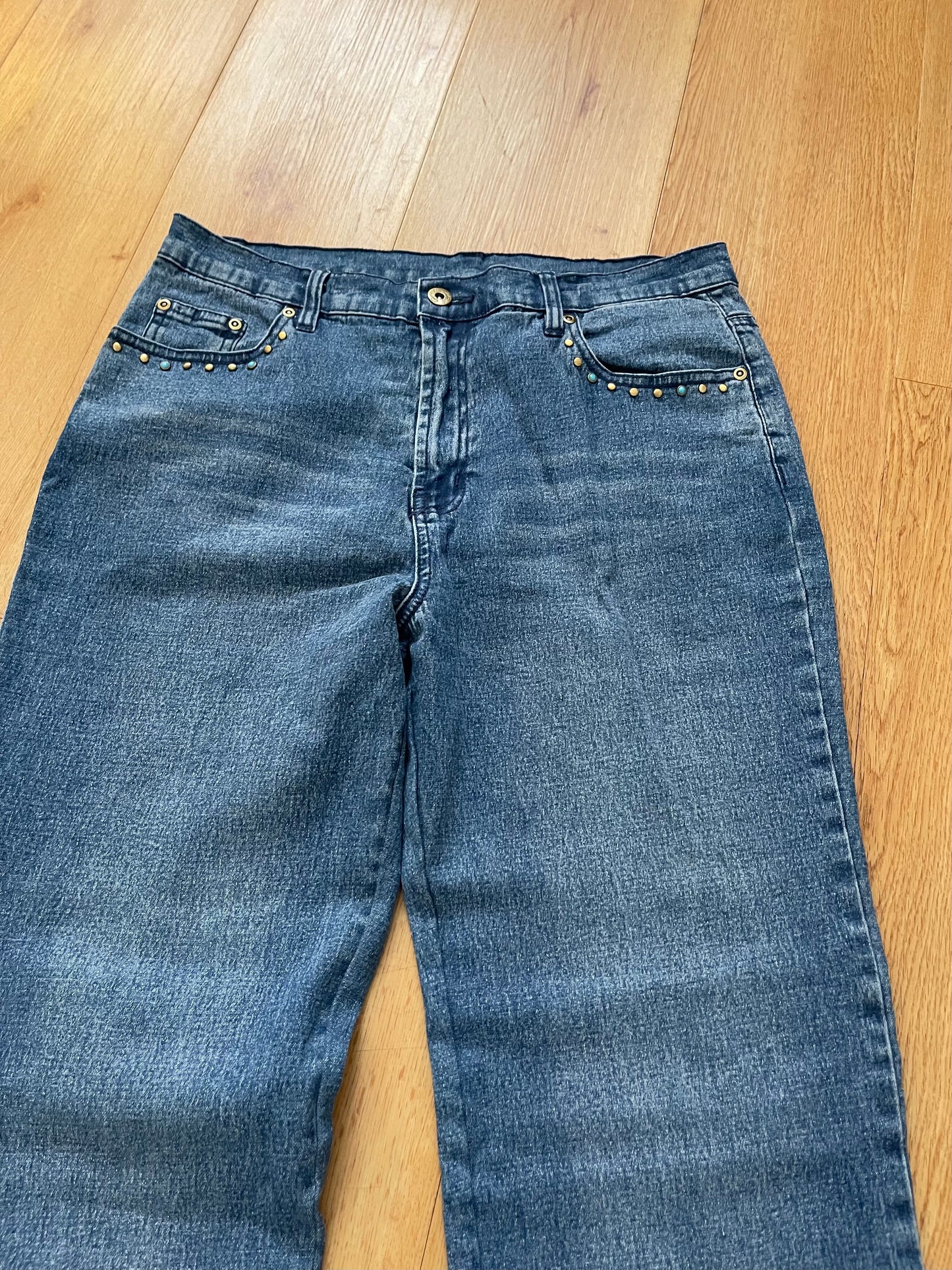 Y2K suede studded western jeans (29”)