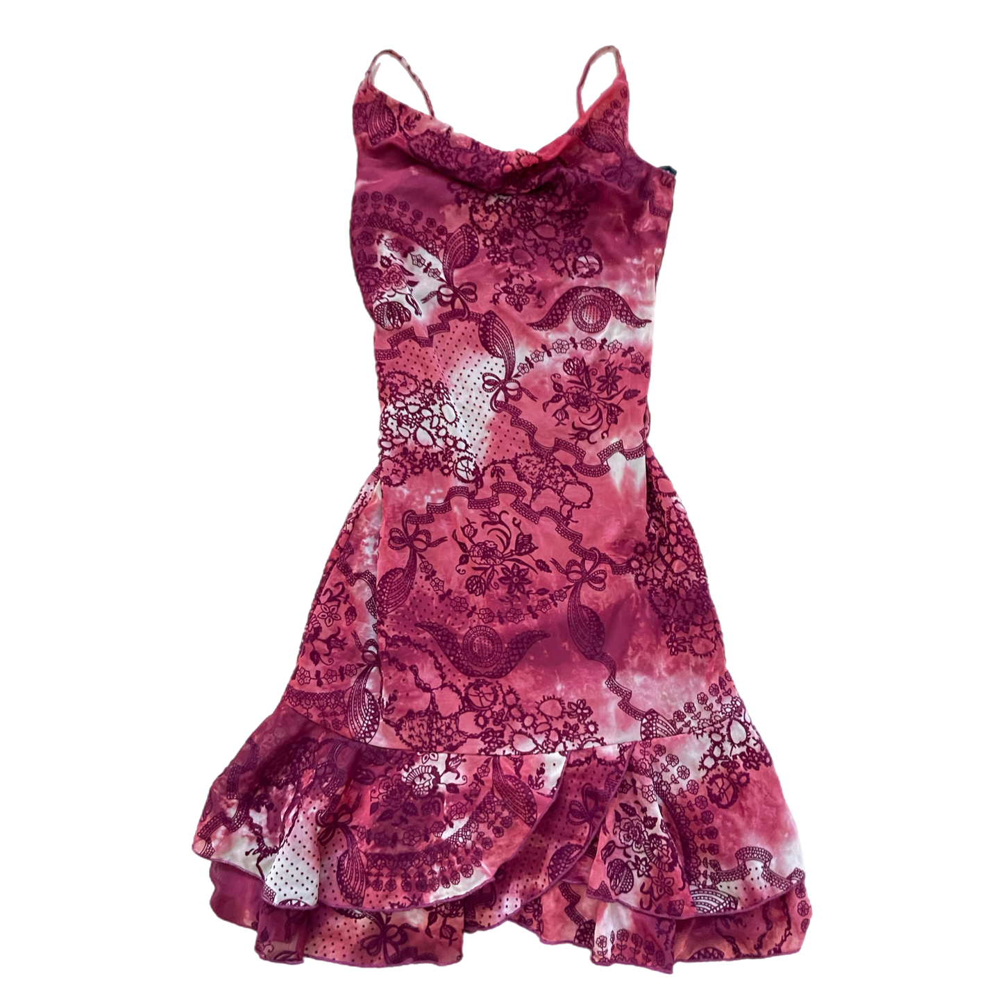 Y2K boho ruffle party dress (XS)