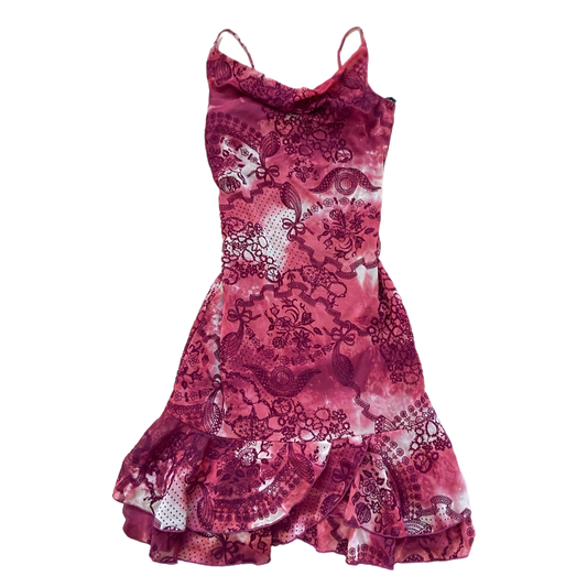 Y2K boho ruffle party dress (XS)