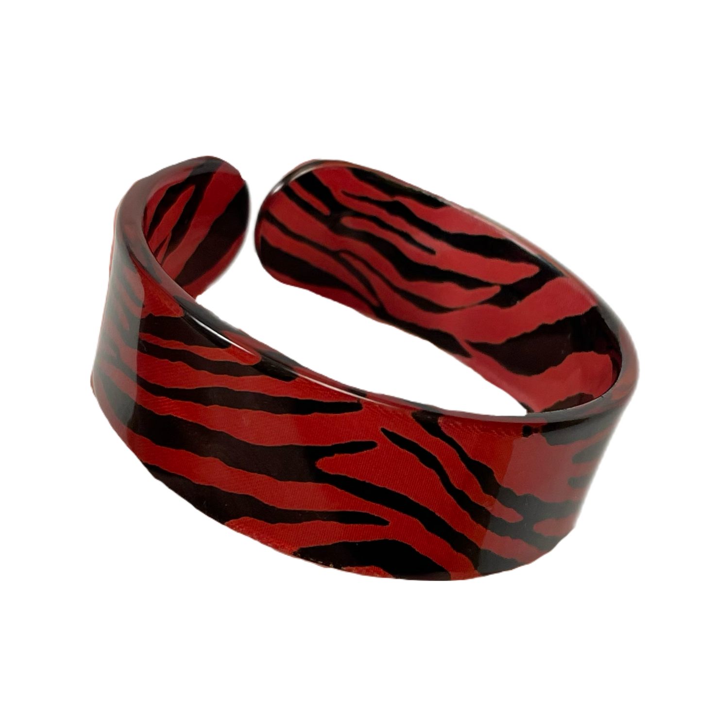 Y2K zebra print cuff bracelet