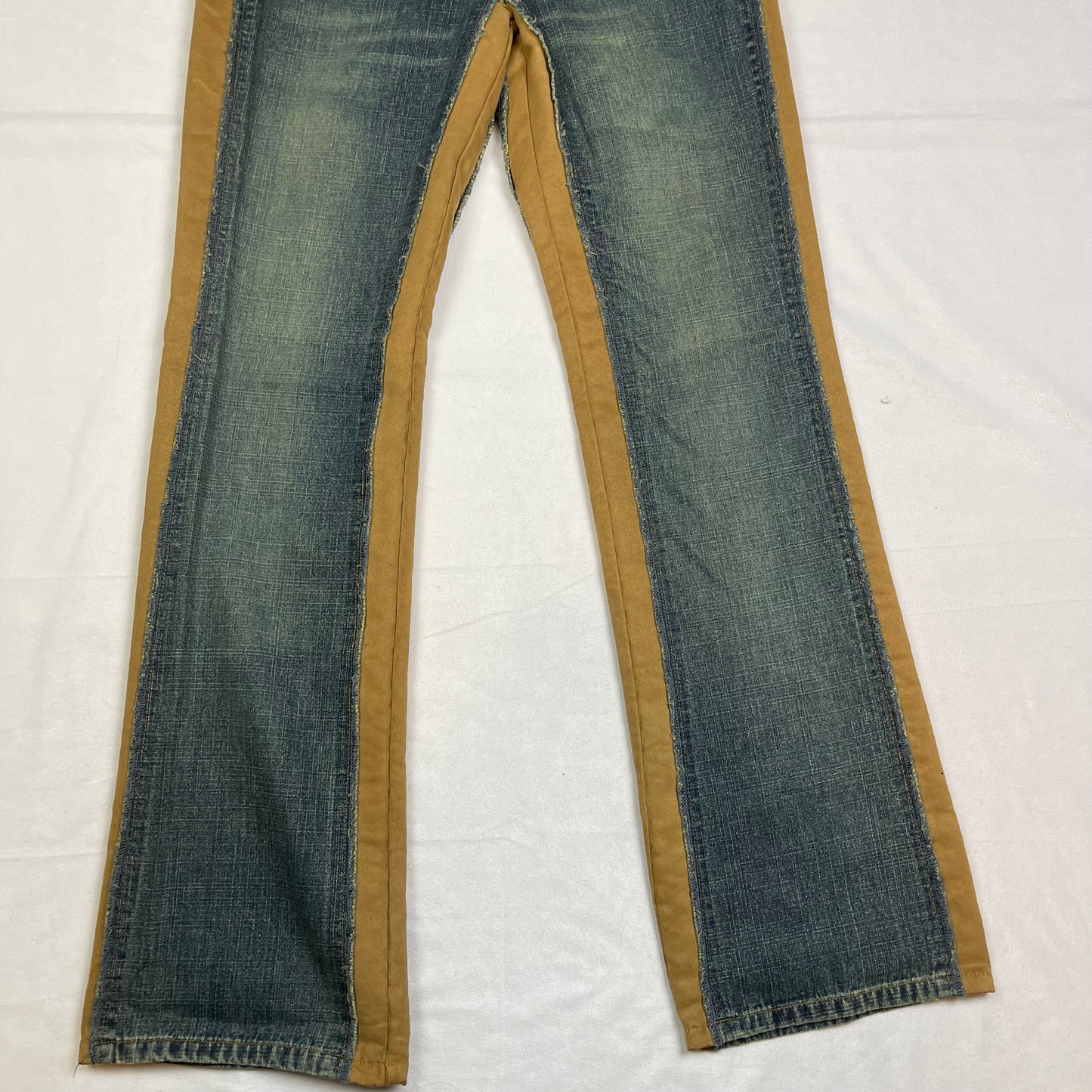 Y2K suede panel jeans (28”)