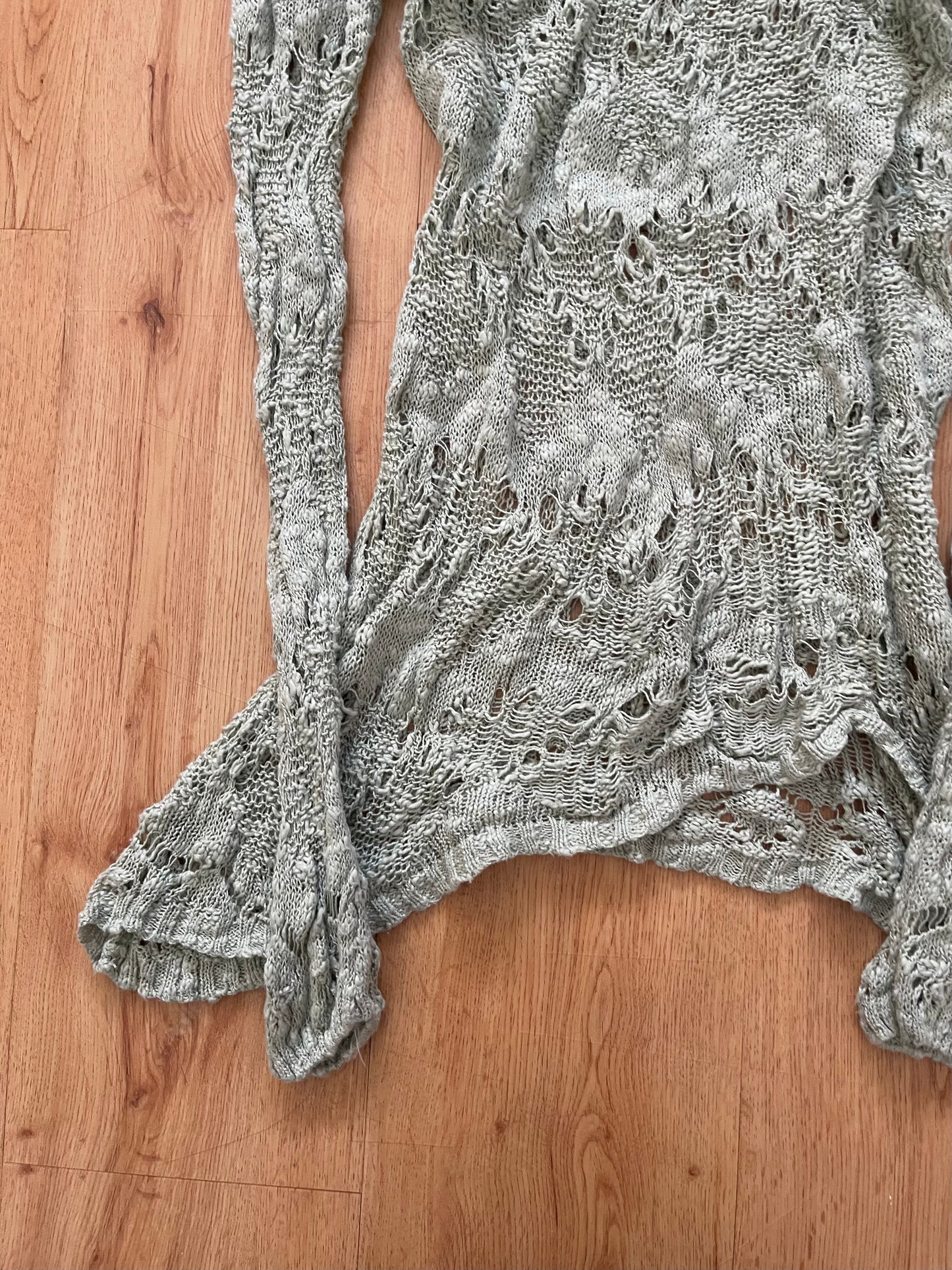 Boho sage crochet top (L)