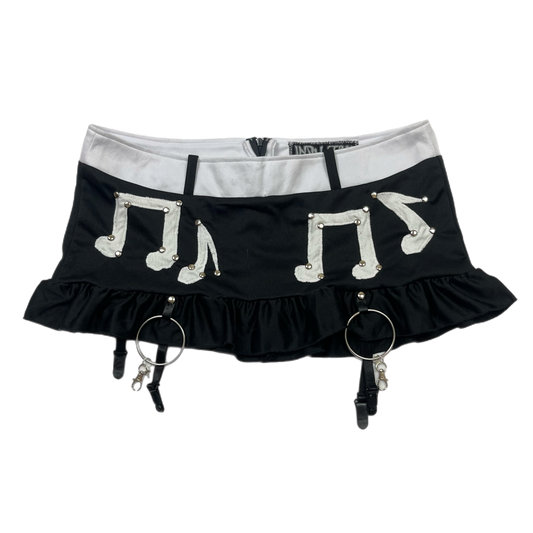 Emo upcycled music note micro skirt (31”)