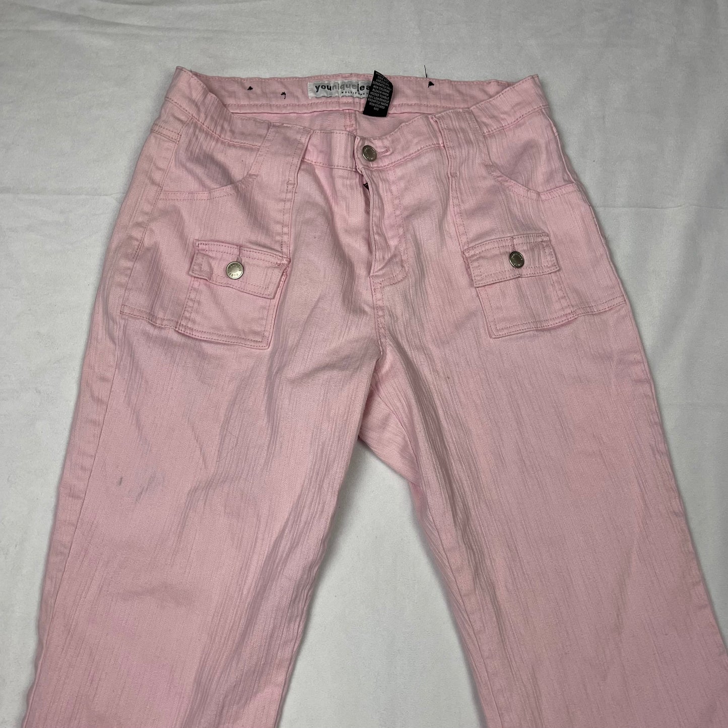 Y2K pink pocket bootcut pants (34”)