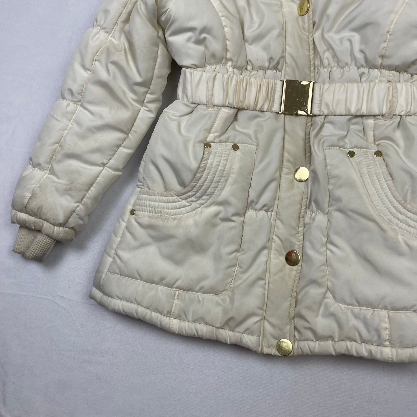 Y2K mcbling puffer fur jacket (XS)