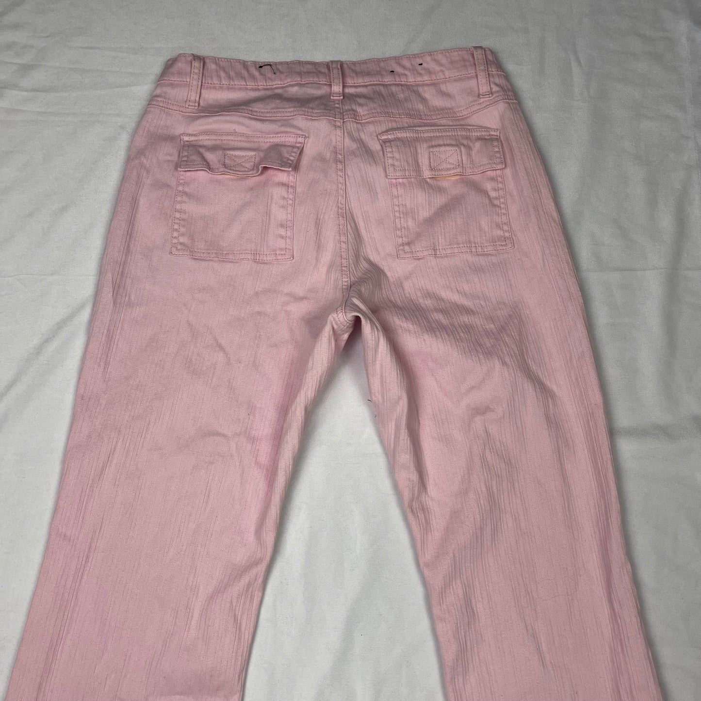 Y2K pink pocket bootcut pants (34”)