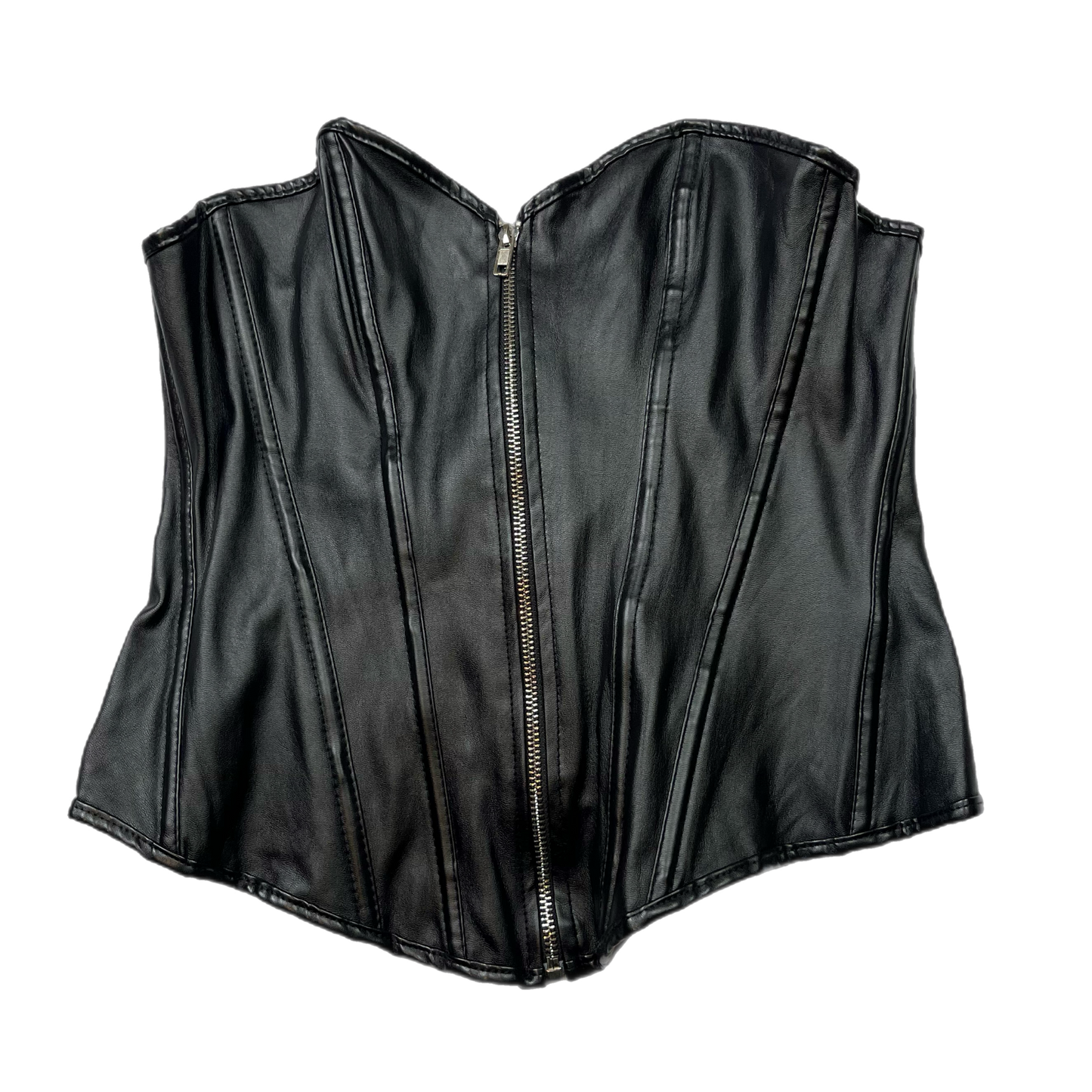 Grunge faux leather corset (L)