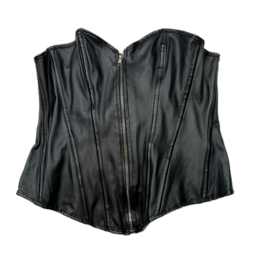 Grunge faux leather corset (L)