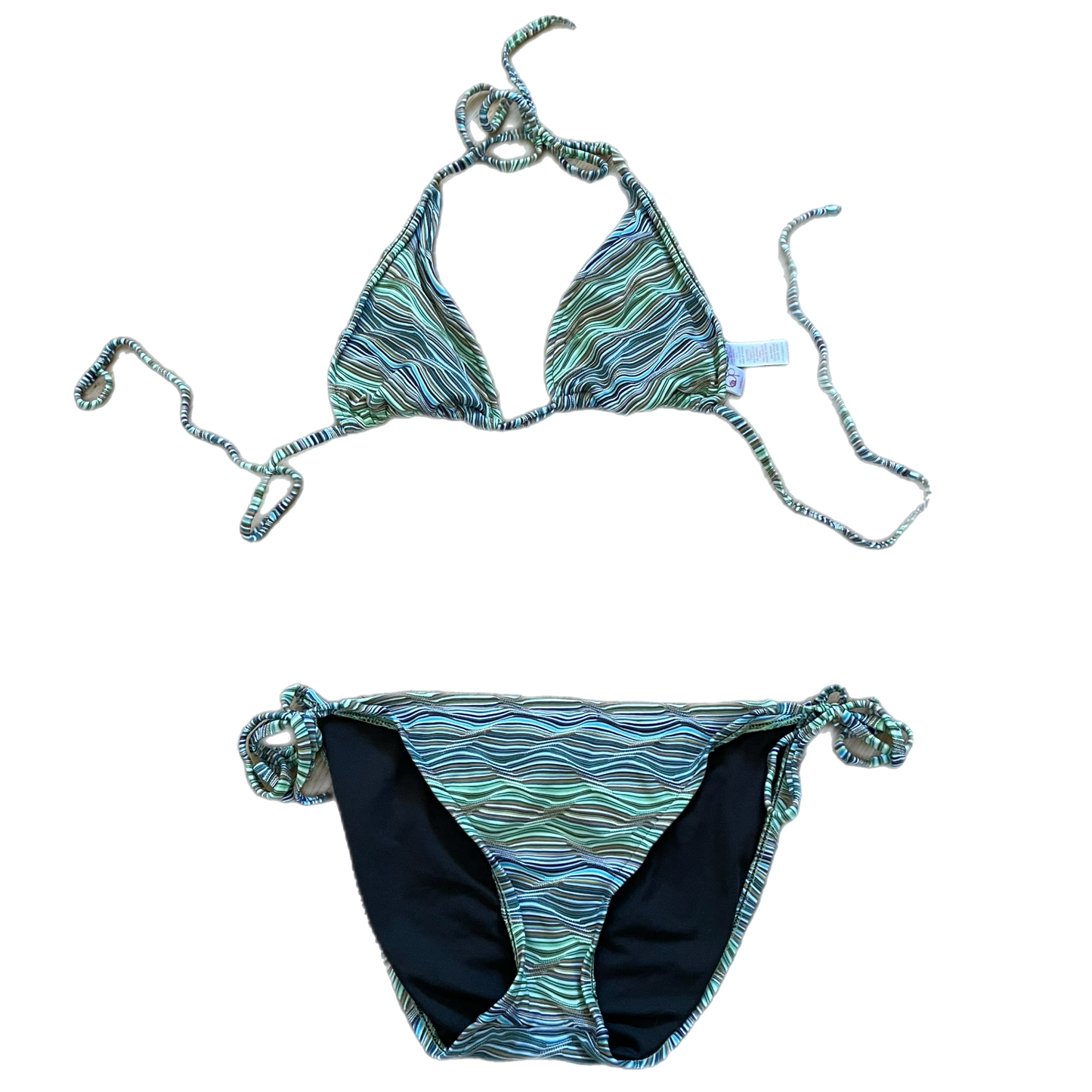 Y2K green OP bikini set (L)