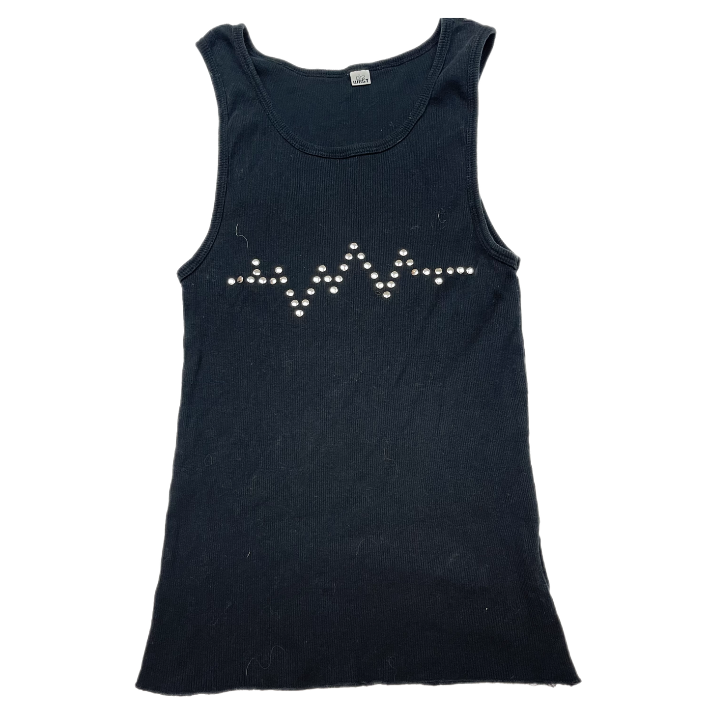 Emo studded heart line graphic top (S/M)