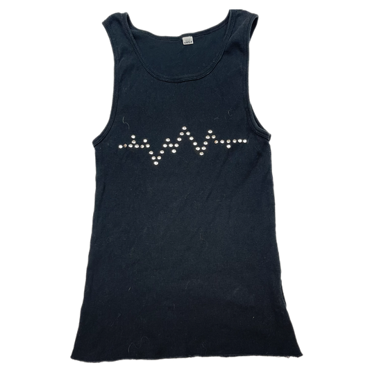 Emo studded heart line graphic top (S/M)