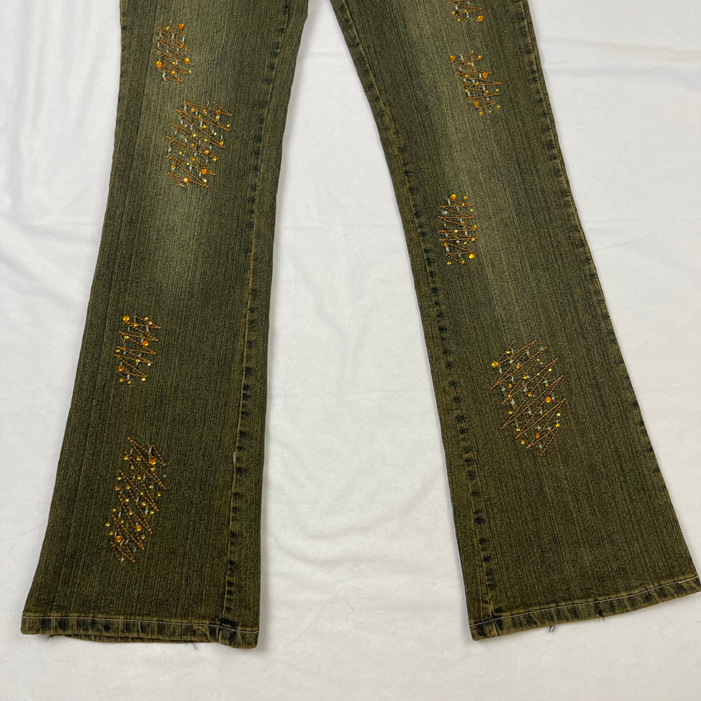 Y2K yellow wash sequence jeans (28”)