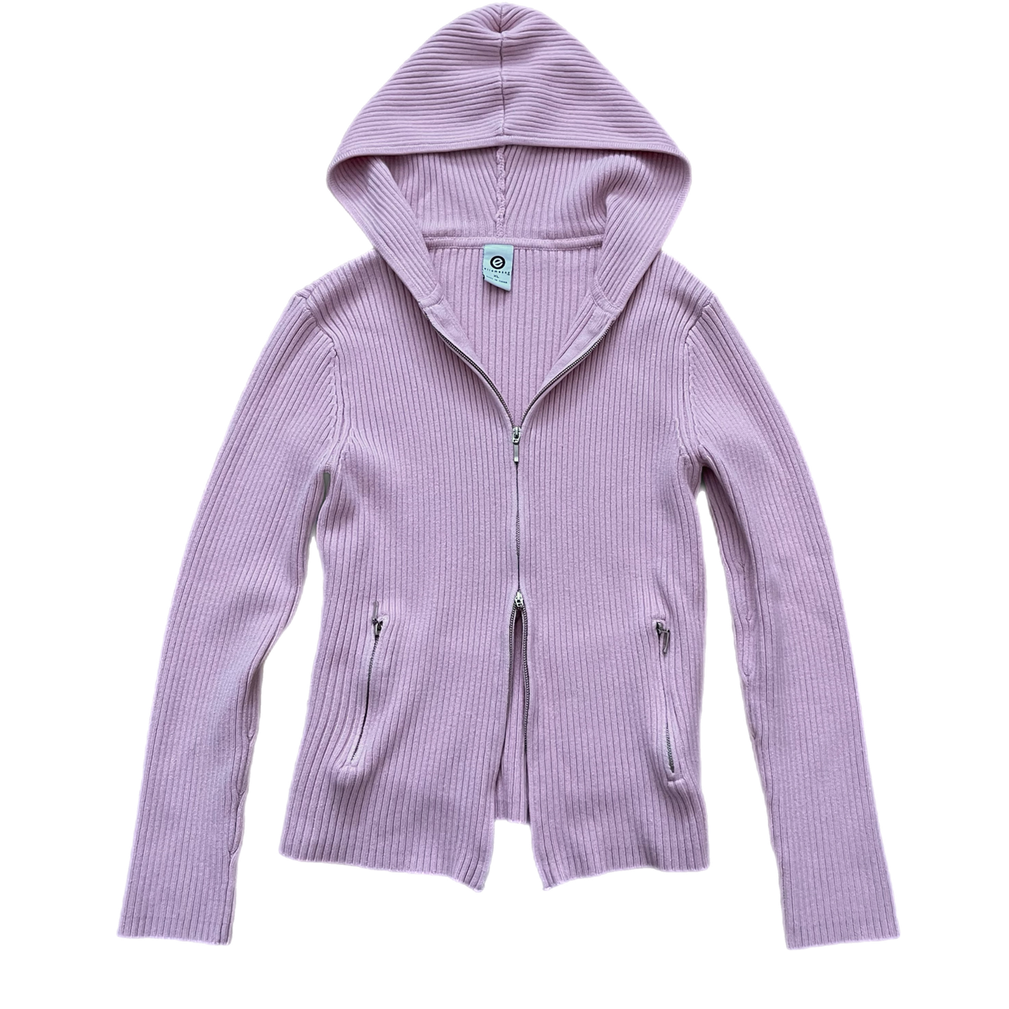 Y2K baby pink ribbed hoodie (XL)