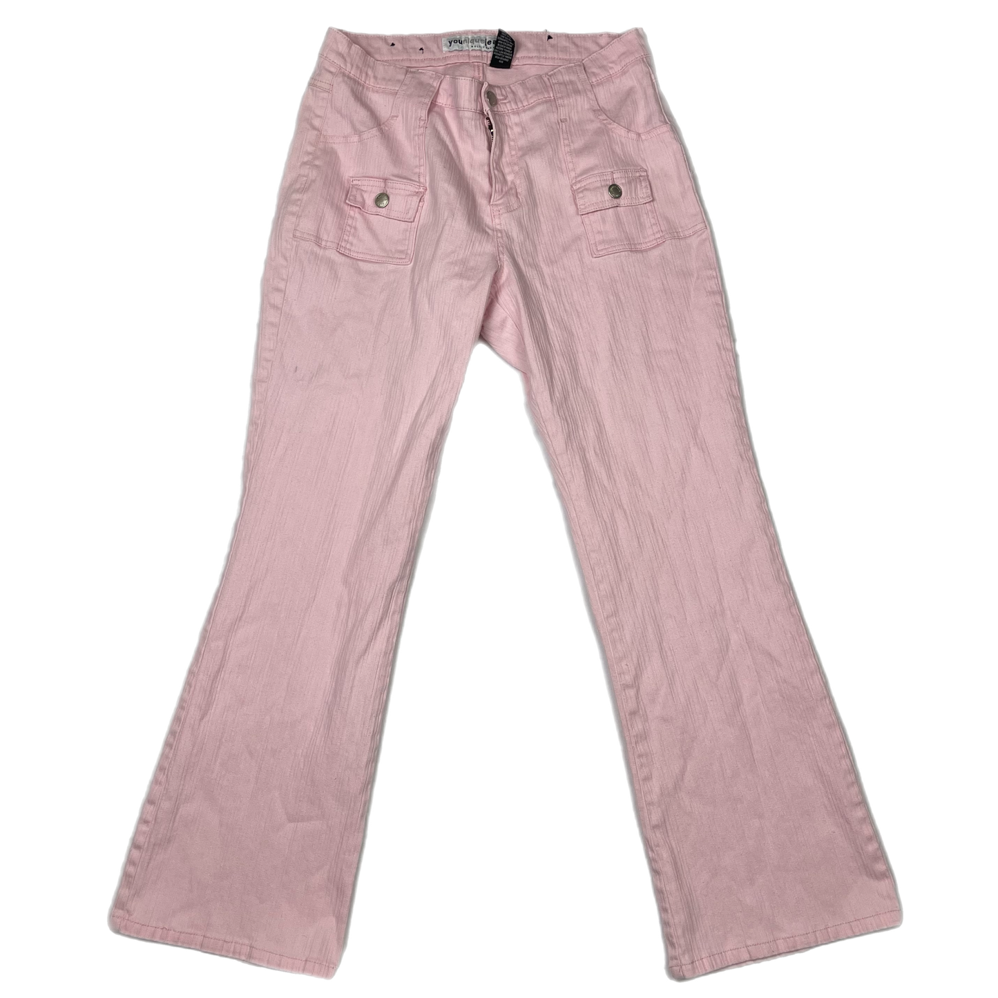 Y2K pink pocket bootcut pants (34”)