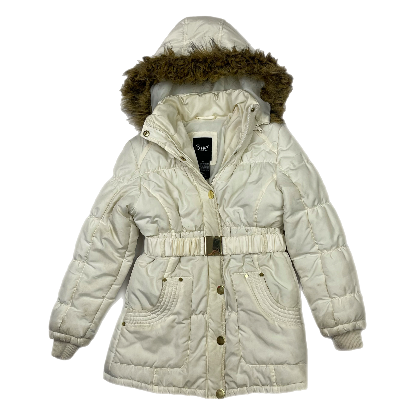 Y2K mcbling puffer fur jacket (XS)