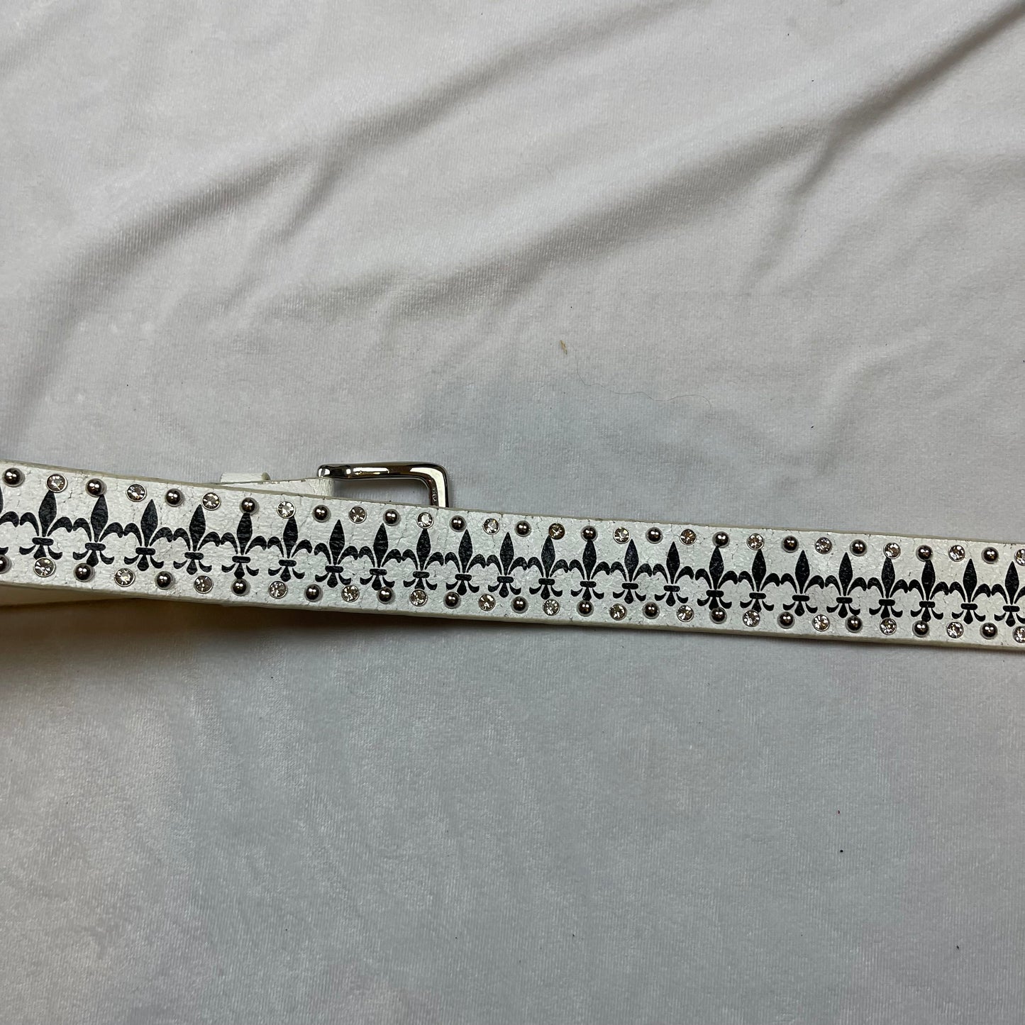 Emo rhinestone graphic leather belt (XL)