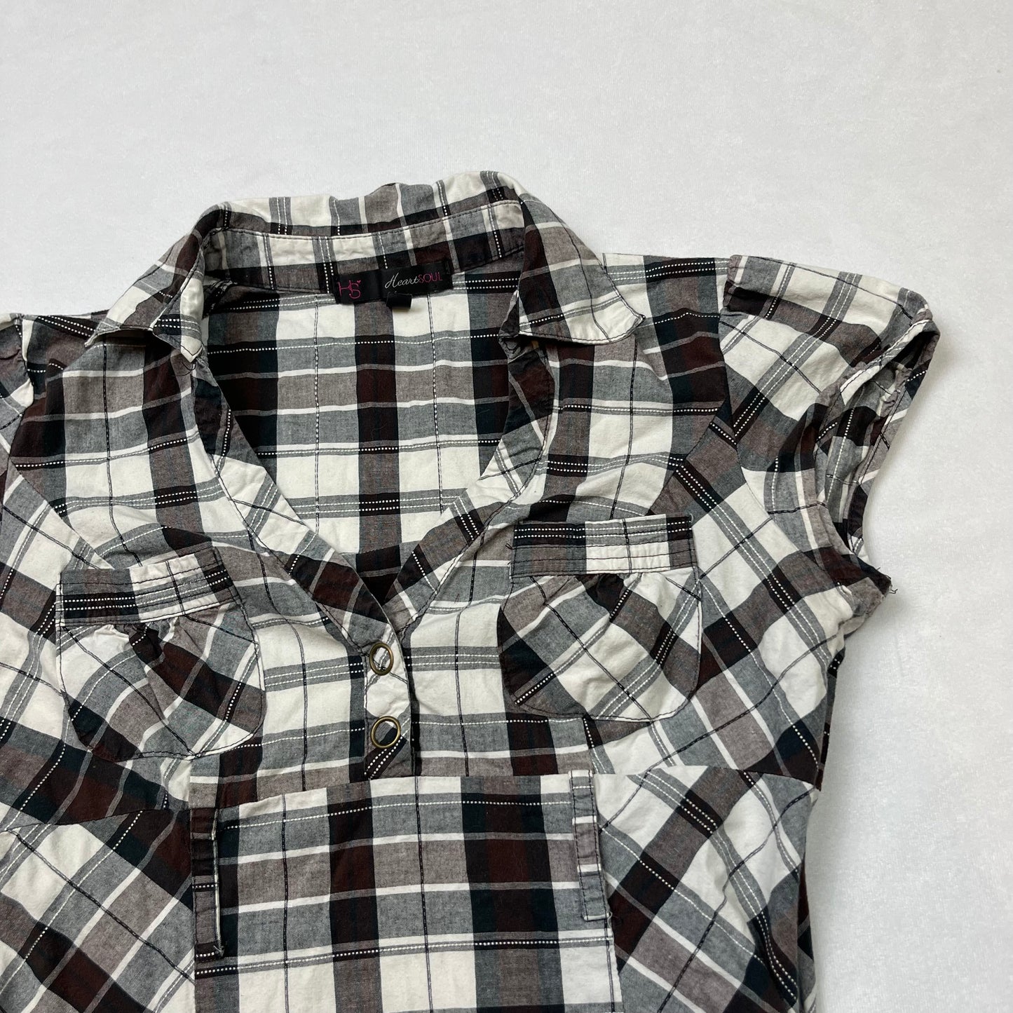 Grunge plaid blouse (M)