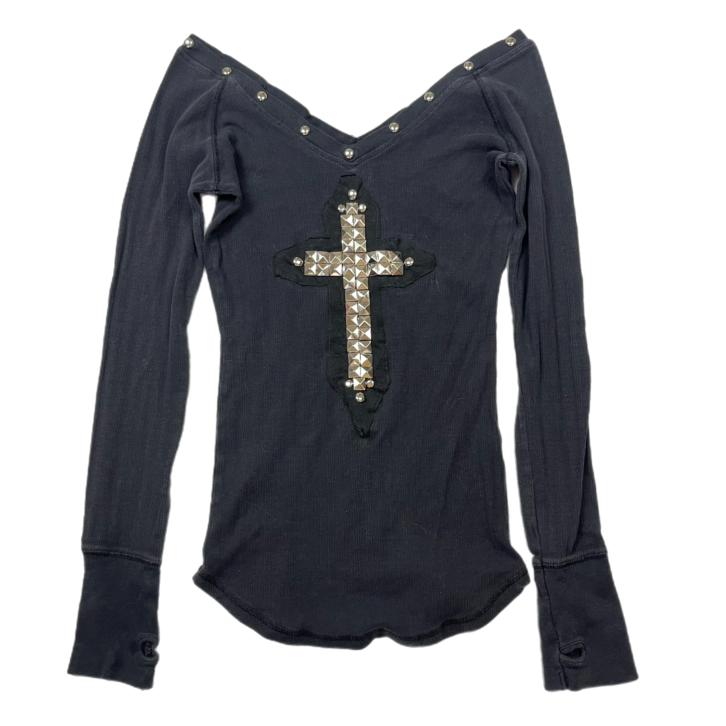 Mallgoth upcycled stud cross top (S)