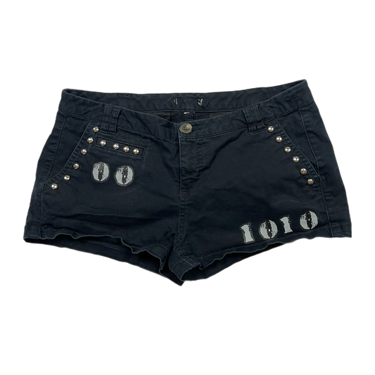 Emo upcycled graphic mini shorts (31”)