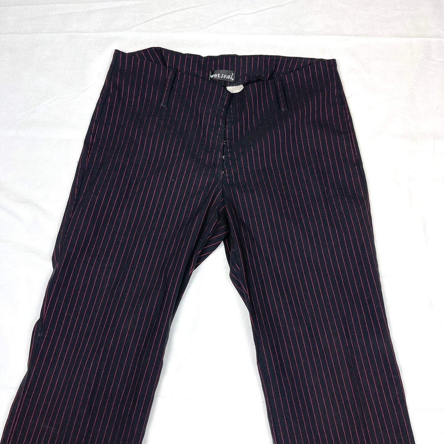 Goth red pinstripe pants (31”)