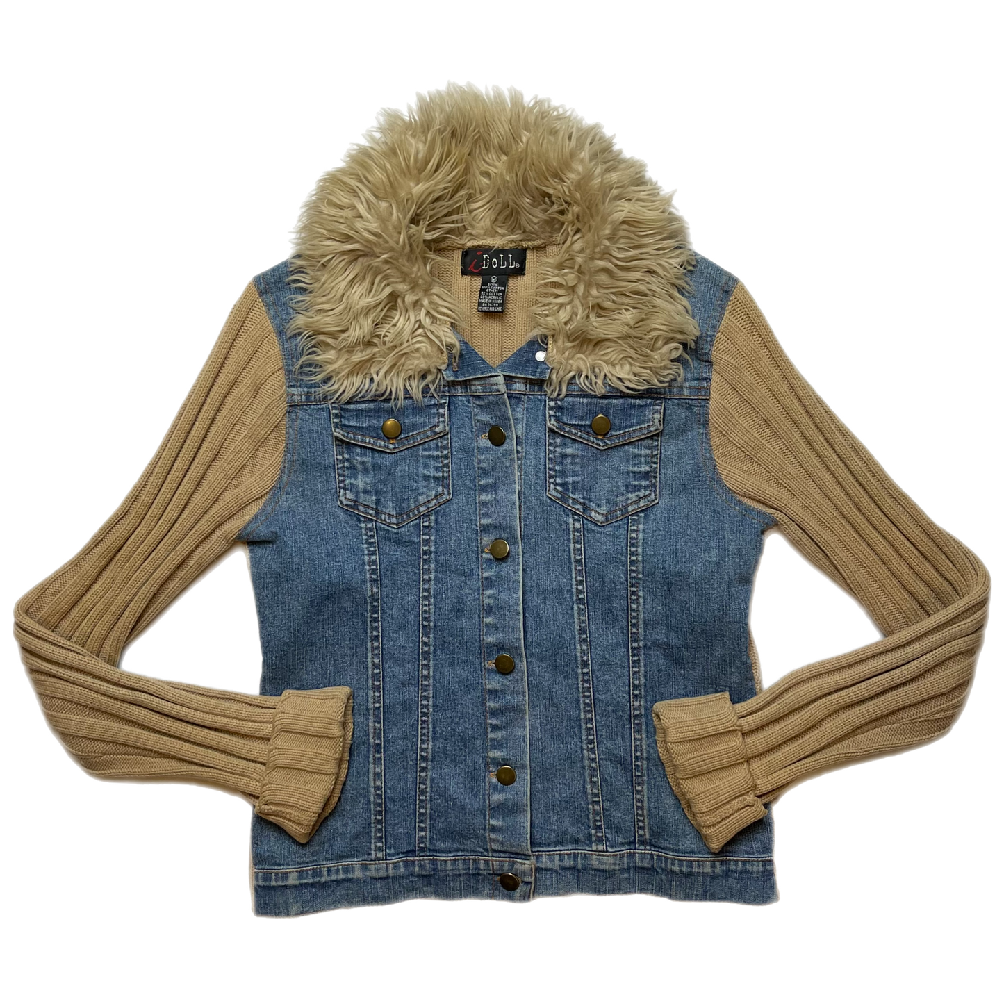 Faux fur denim jacket (S)