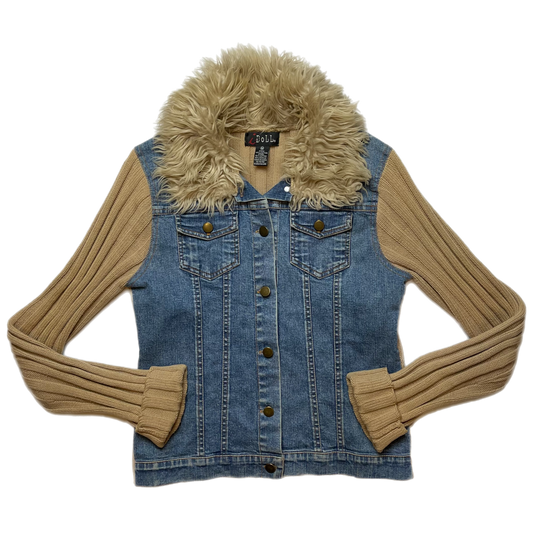 Faux fur denim jacket (S)